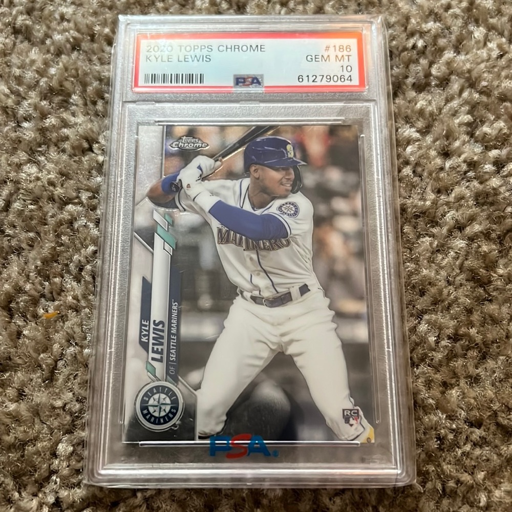 2020 Topps Chrome Kyle Lewis RC PSA 10 Signed by your  Golden Knight